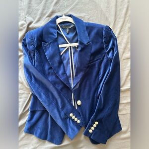 White House black market Sapphire blue velvet blazer jacket